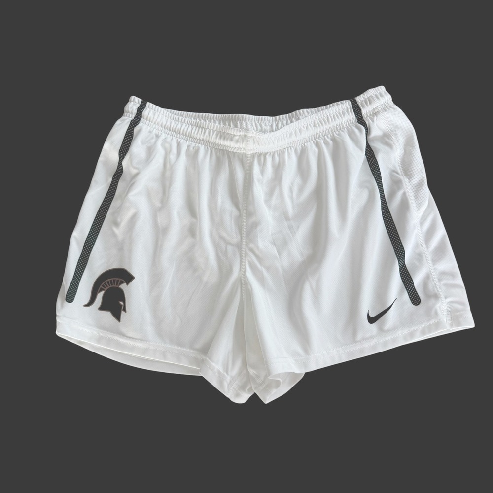 Nike Michiganβ State Spartans Running Shorts Large White Distressed